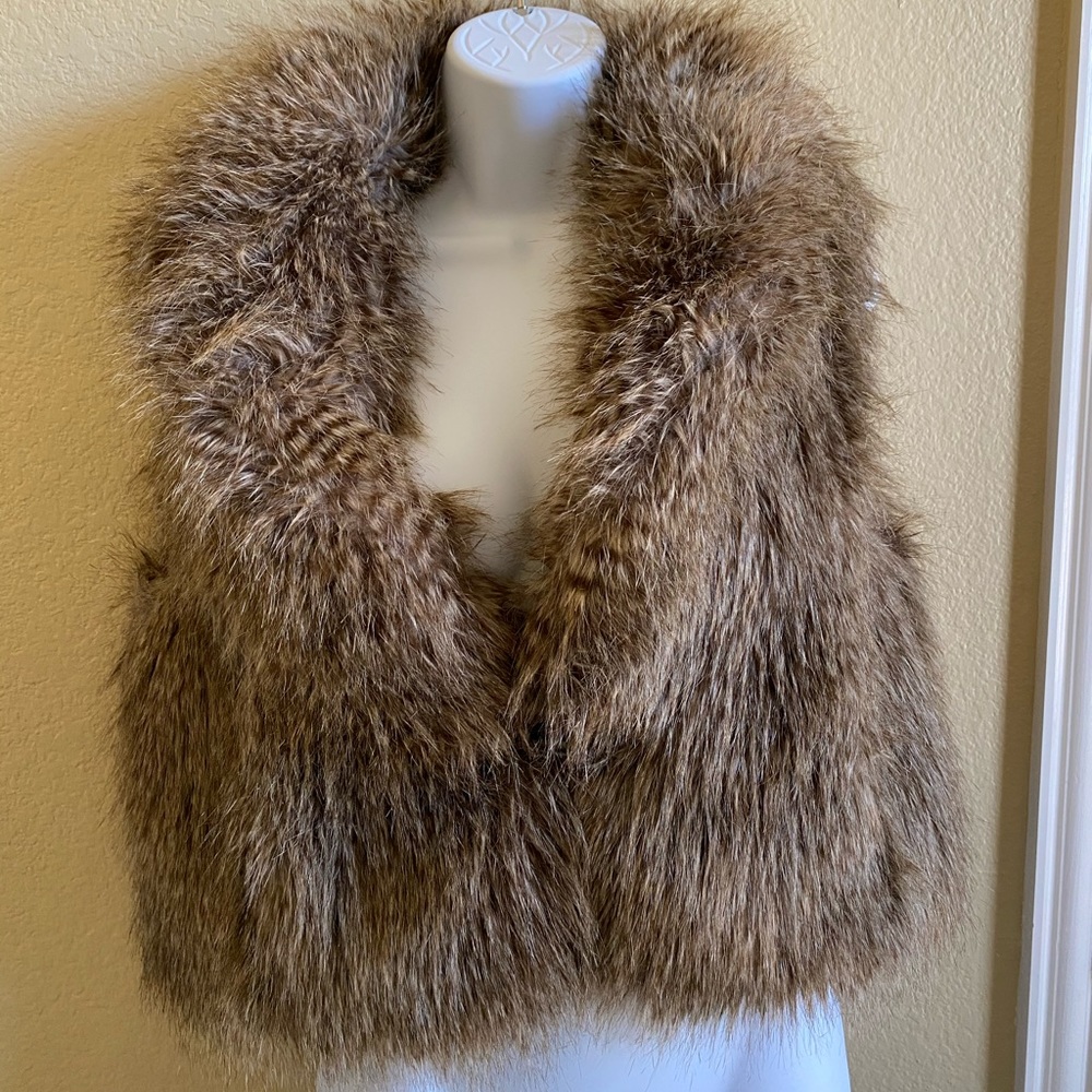 Faux fur brown vest